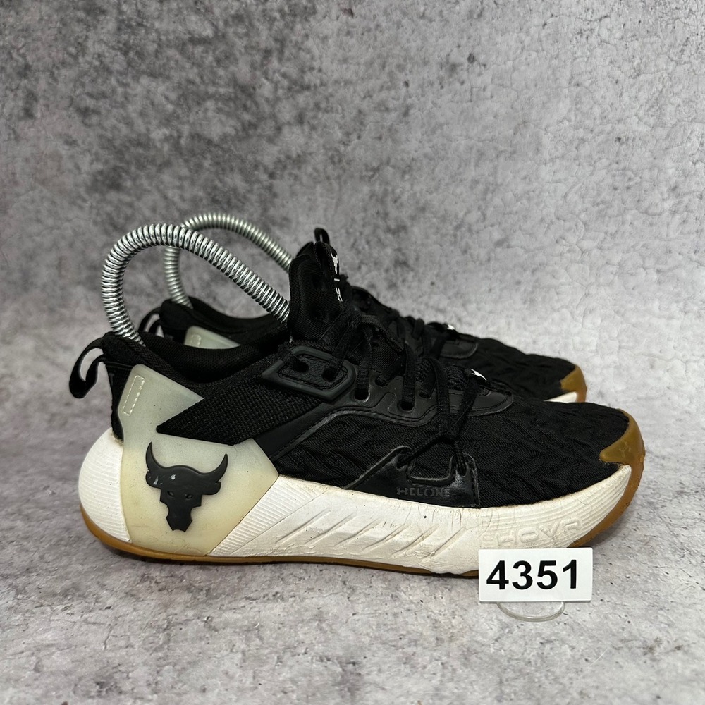Under Armour Project Rock 6 Clone HOVR Kids 3.5Y Black Sneakers 3026536-001